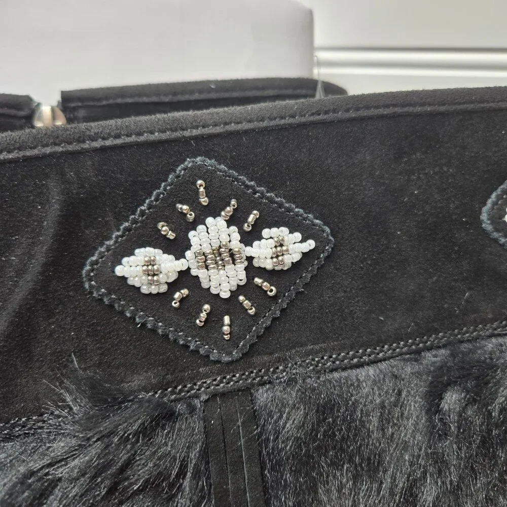 Wanderlust Women's Nika Black Fur Knee-High Boots Shoes 8 Wide W 1077498-9 New - Picture 4 of 16